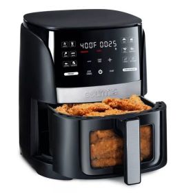6-Qt Digital Window Air Fryer with 12 Presets & Guided Cooking Black - black