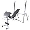 Workout Bench with Weight Rack, Barbell and Dumbbell Set 264.6 lb - Black