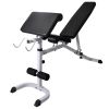 Workout Bench with Weight Rack, Barbell and Dumbbell Set 264.6 lb - Black